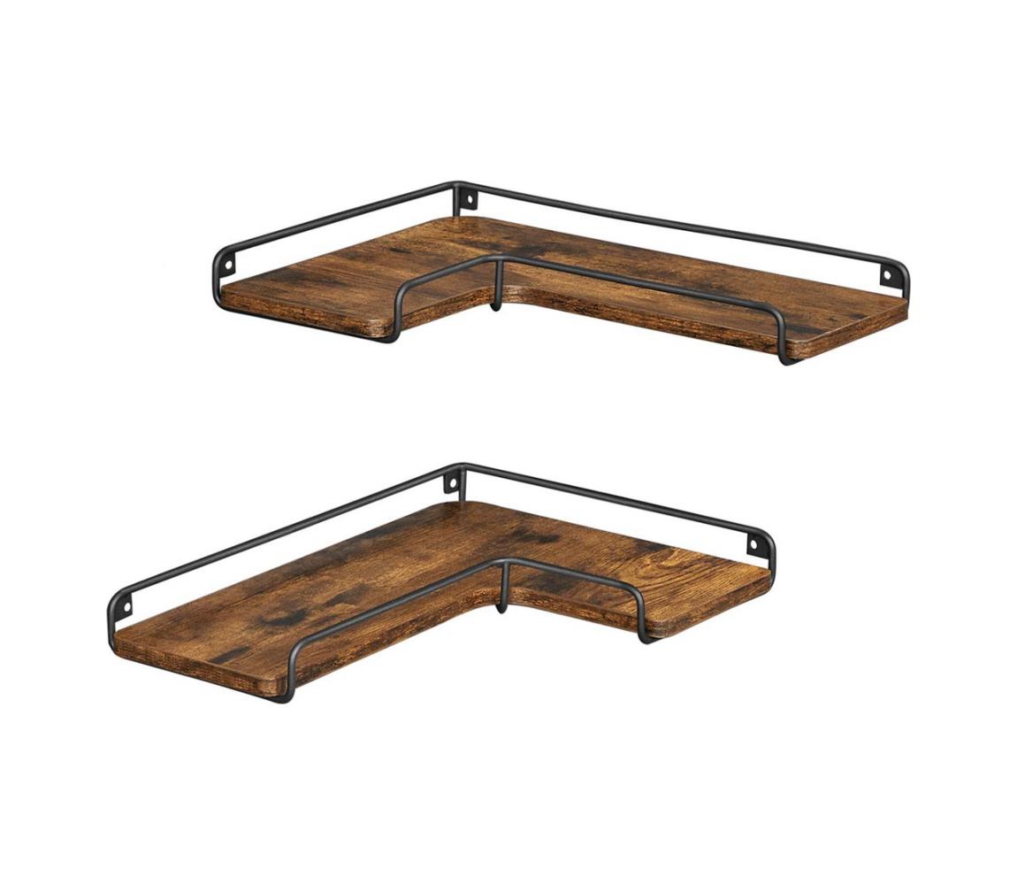 Sada 2 ks nástenných políc SHELFY 40 × 10 × 29 cm hnedá/čierna LLS831B01