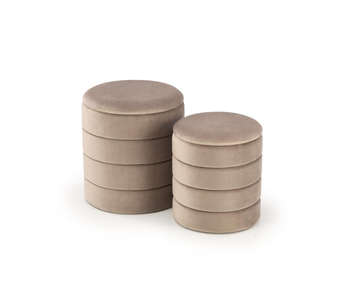 Halmar Sada 2 ks taburetov PAX, priemer 33/40 cm, taupe V-CH-PACHO-PUFA-BEŻOWY