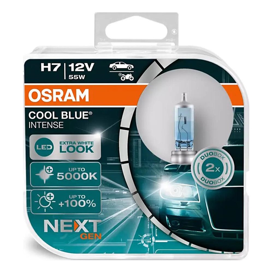 SADA 2x Autožiarovka COOL MODRÁ H7 PX26d/55W/12V 5000K - Osram
