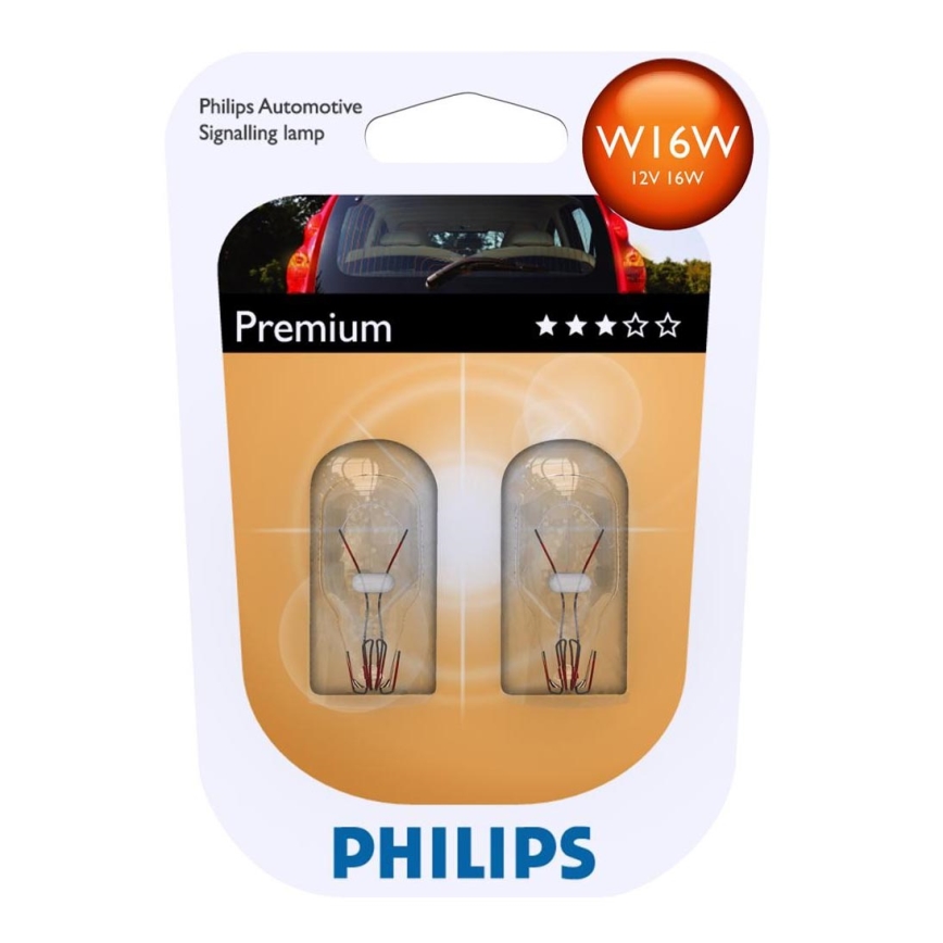 SADA 2x Autožiarovka Philips VISION 12067B2 W16W W2,1x9,5d/16W/12V