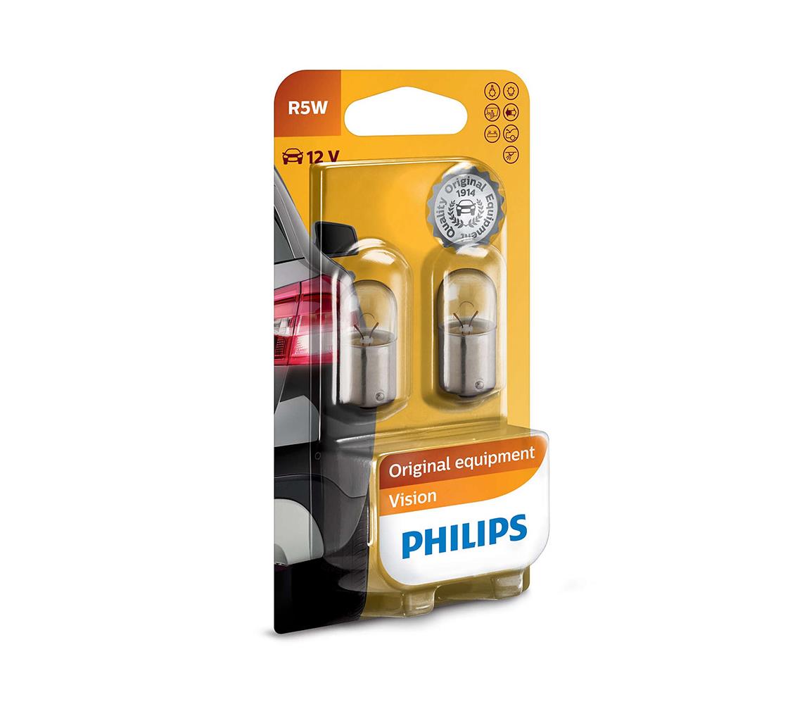 Philips SADA 2x Autožiarovka Philips VISION 12821B2 R5W BA15s/5W/12V