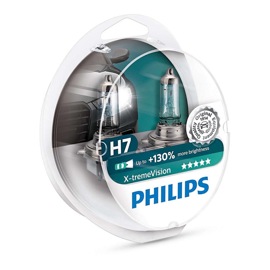 SADA 2x Autožiarovka Philips X-TREMEVISION 12972XV+S2 H7 PX26d/55W/12V 3500K