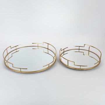 SADA 2x Dekoračný podnos pr. 39/30,5 cm