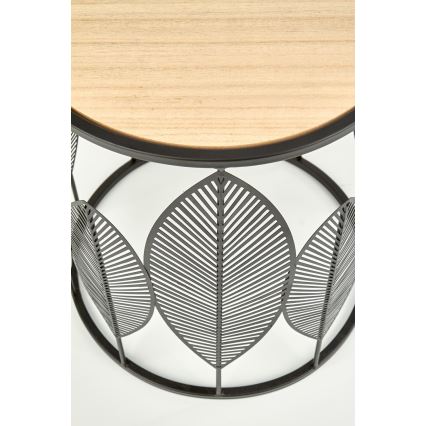 SADA 2x Konferenčný stolík FOLLA pr. 33/40 cm čierna