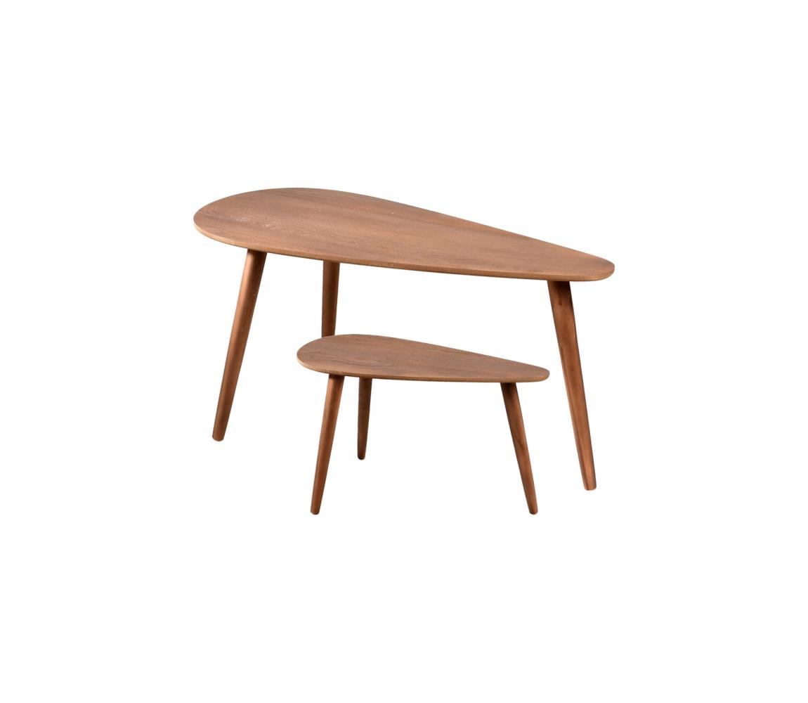 Koopman SADA 2x konferenčný stolík SOLE 60/80x30/40 cm orech KR8200330