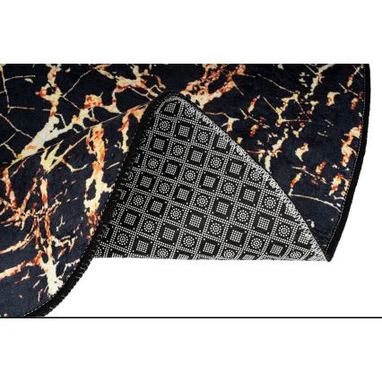 SADA 2x Kúpeľňová predložka GOLDES 60/100 cm čierna/zlatá