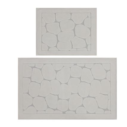 SADA 2x Kúpeľňová predložka LINO 60/100 cm béžová