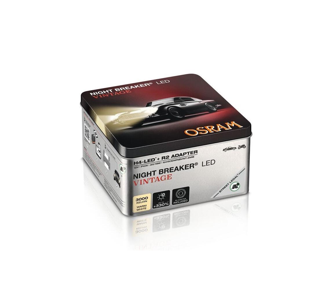 Sada 2x LED autožiaroviek NIGHT BREAKER VINTAGE H4 P43T/20W/12V 3000K - Osram 64193DWNBVNT-2MB