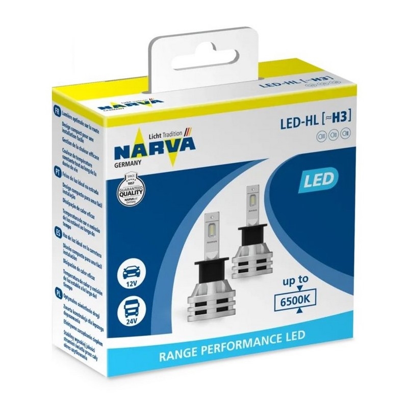 SADA 2x LED Autožiarovka H3 PK22s/19W/12V 6500K - Narva 18058RPNVAX2