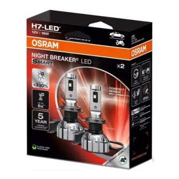 SADA 2x LED Autožiarovka NIGHT BREAKER H7 PX26d/16W/12V 6000K - Osram