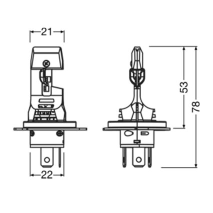 Sada 2x LED autožiarovka NIGHT BREAKER SPEED H4 P43T/14W/12V 6000K - Osram