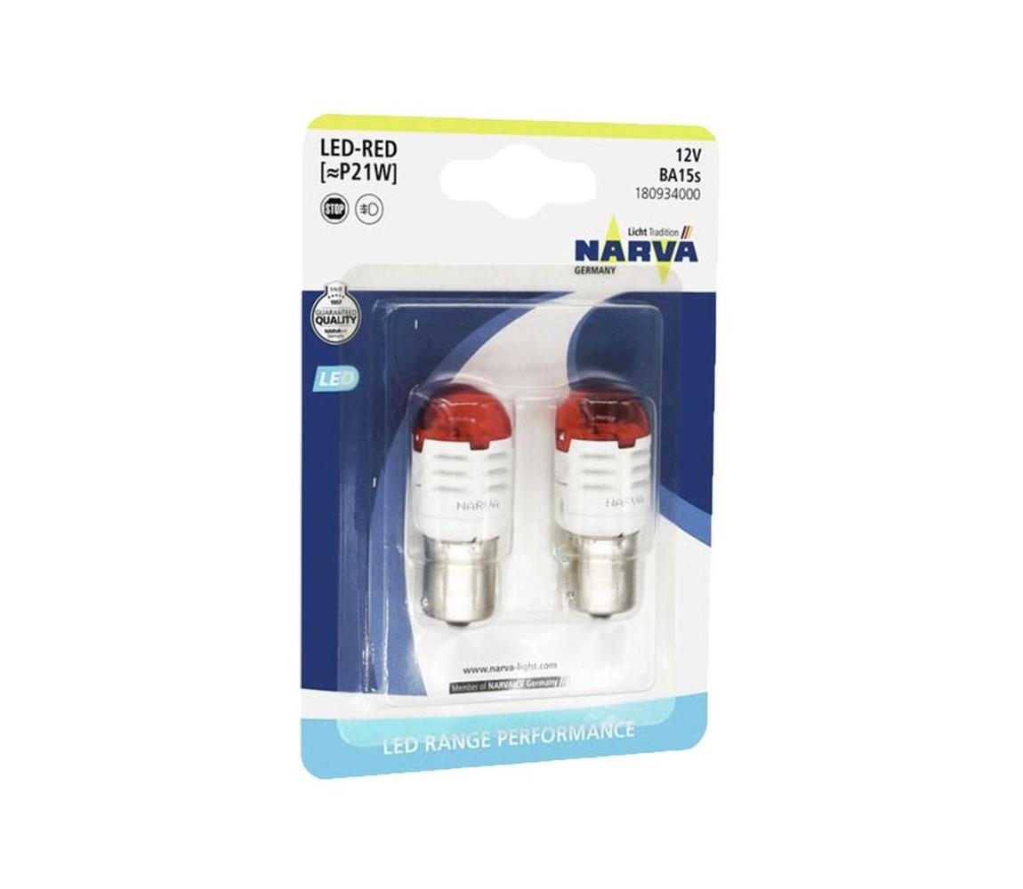 SADA 2x LED Autožiarovka P21W BA15s/1,75W/12V červená - Narva 18093RPNVAB2 NAR-18093RPNVAB2