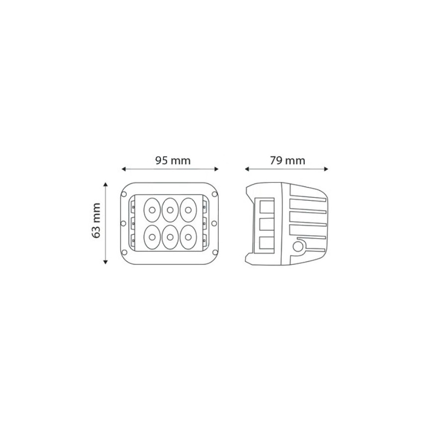 SADA 2x LED Bodové svietidlo pre automobil CREE LED/27W/10-30V IP67