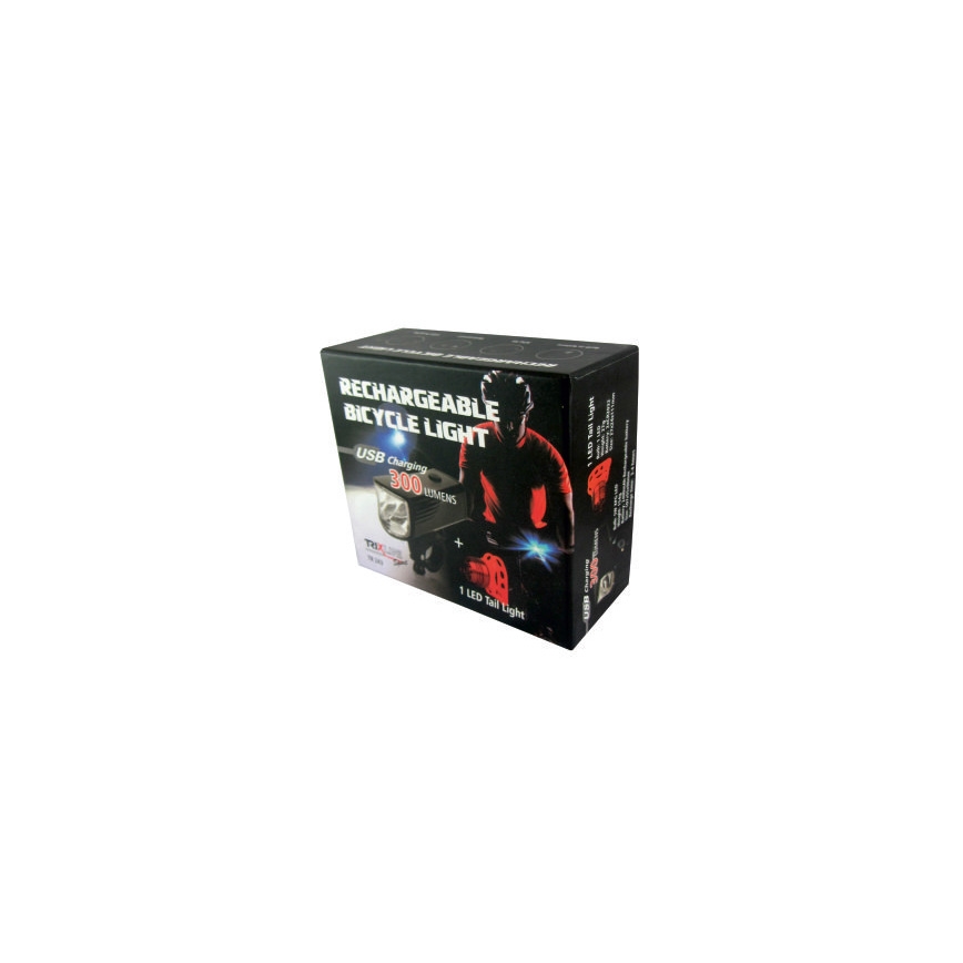 SADA 2x LED Nabíjacie svetlo na bicykel LED/5W/USB