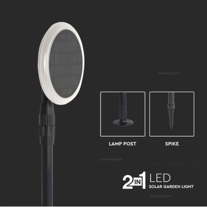 SADA 2x LED Nastaviteľná solárna lampa GARDEN LED/3W/5V 42-80 cm 3000K IP65 1000 mAh