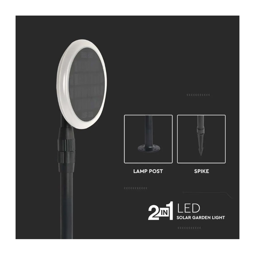 SADA 2x LED Nastaviteľná solárna lampa GARDEN LED/3W/5V 42-80 cm 3000K IP65 1000 mAh