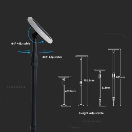 SADA 2x LED Nastaviteľná solárna lampa GARDEN LED/3W/5V 42-80 cm 3000K IP65 1000 mAh