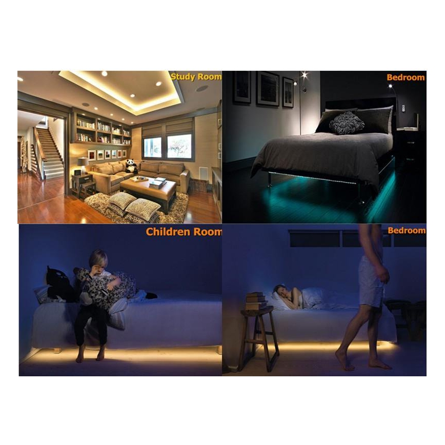 SADA 2x LED Pásik so senzorom WAVE SENZOR 1,2m LED/4W/230V 3000K