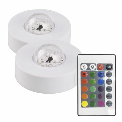 SADA 2x LED RGB Stmievateľné dekoračné svietidlo FESTA 3xAAA/4,5V + diaľkové ovládanie