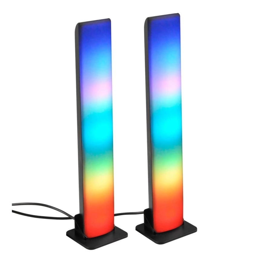 SADA 2x LED RGB Stmievateľná stolná lampa GAMER LED/5W/5V + diaľkové ovládanie