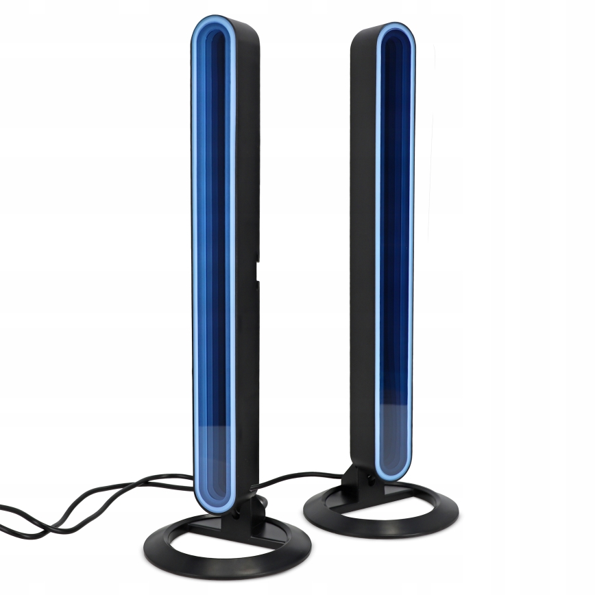 SADA 2x LED RGBIC Stmievateľná stolová lampa LED/5W/5V čierna + diaľkové ovládanie