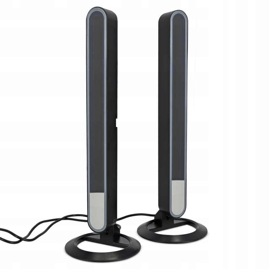SADA 2x LED RGBIC Stmievateľná stolová lampa LED/5W/5V čierna + diaľkové ovládanie
