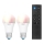 SADA 2x LED RGBW stmievateľná žiarovka A60 E27/9W/230V 2200-6500K Wi-Fi + diaľkové ovládanie - WiZ