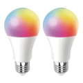 SADA 2x LED RGBW Stmievateľná žiarovka MESH Smart A60 E27/12W/230V 2700-6500K + diaľkové ovládanie - Aigostar