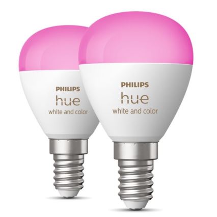 SADA 2x LED RGBW Stmievateľná žiarovka Philips Hue White And Color Ambiance P45 E14/5,1W/230V 2000-6500K