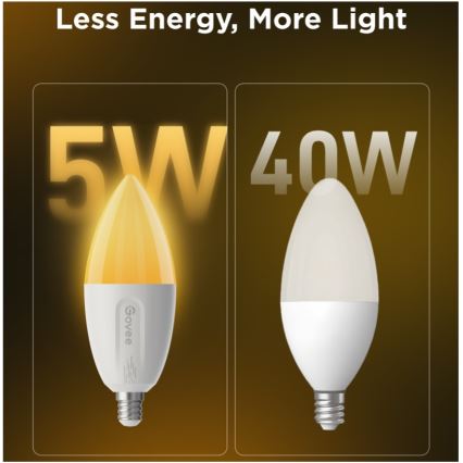 SADA 2x LED RGBWW Stmievateľná žiarovka E14/5W/230V 2700-6500K Wi-Fi - Govee