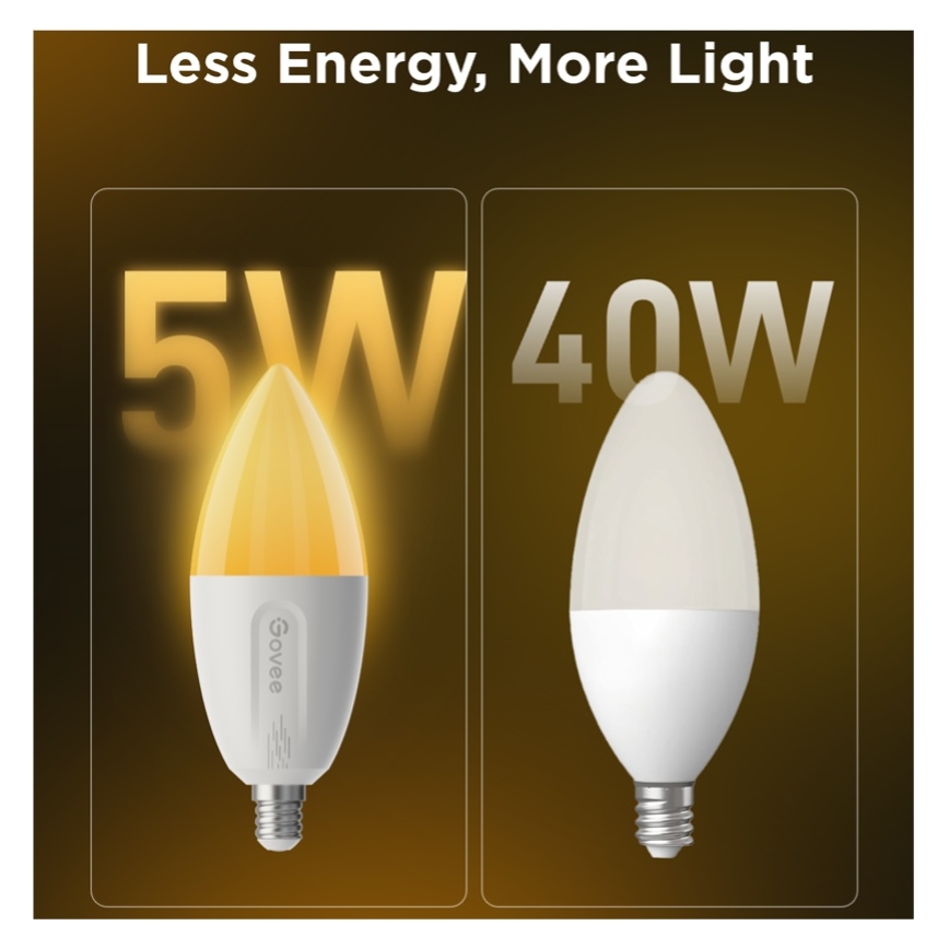 SADA 2x LED RGBWW Stmievateľná žiarovka E14/5W/230V 2700-6500K Wi-Fi - Govee