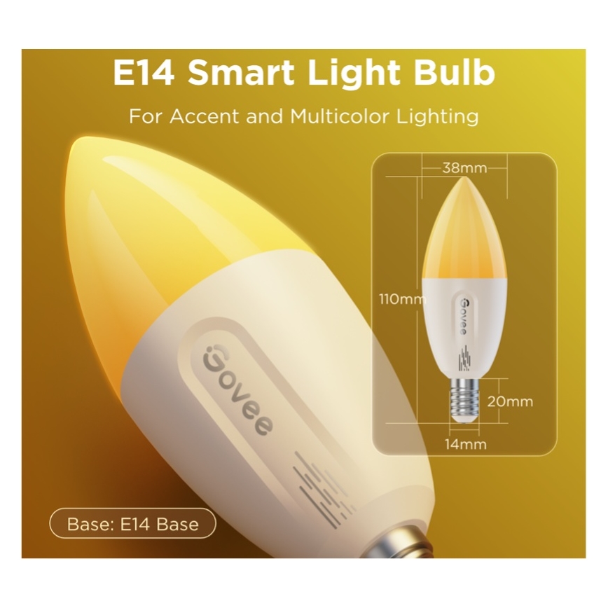 SADA 2x LED RGBWW Stmievateľná žiarovka E14/5W/230V 2700-6500K Wi-Fi - Govee