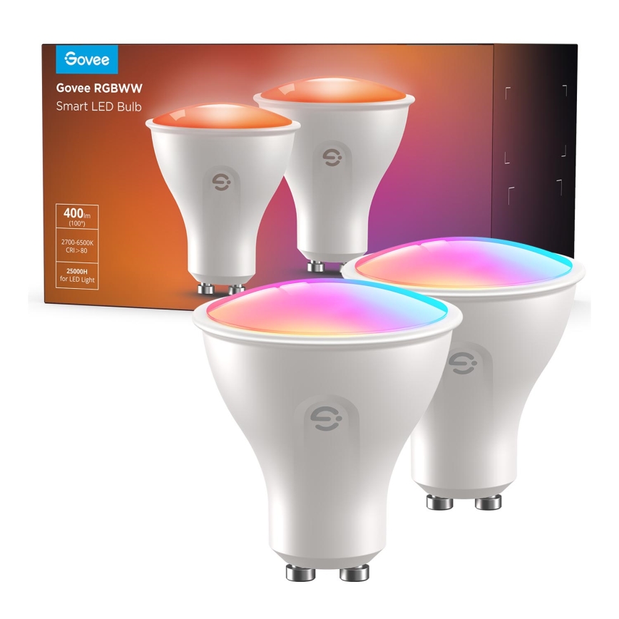 SADA 2x LED RGBWW Stmievateľná žiarovka GU10/4,8W/230V 2700-6500K Wi-Fi - Govee