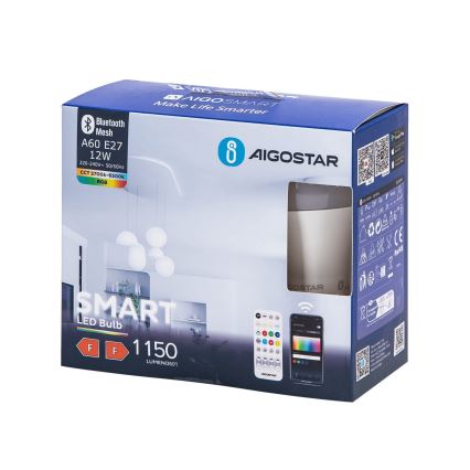 SADA 2x LED RGBW Stmievateľná žiarovka MESH Smart G45 E14/4,5W/230V 2700-6500K + diaľkové ovládanie - Aigostar