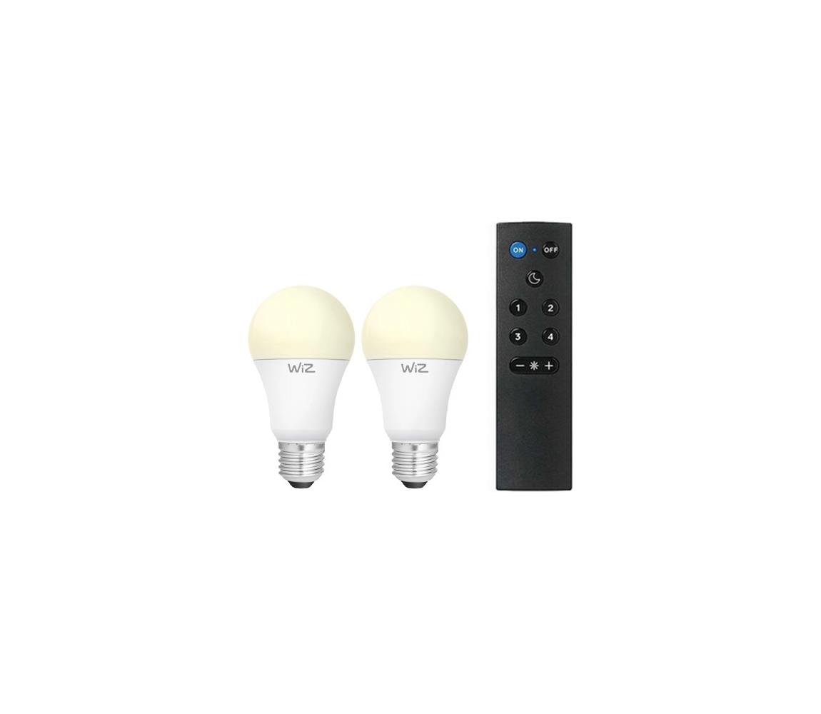 SADA 2x LED Stmievateľná žiarovka A60 E27/9W/230V 2700K Wi-Fi + DO - WiZ 4897104950234