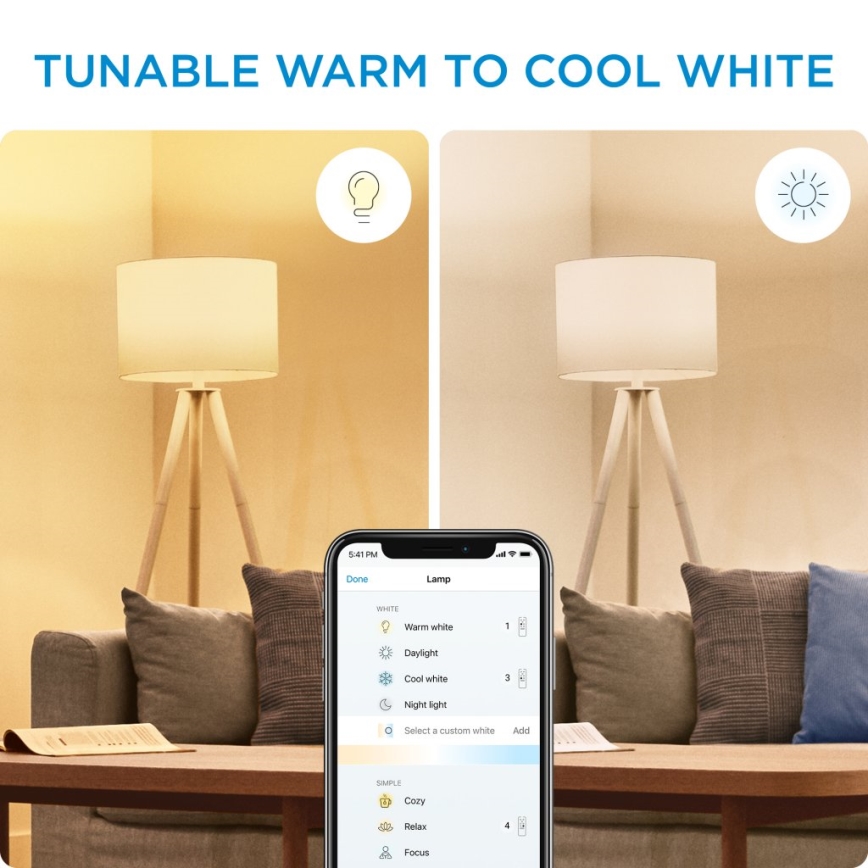 SADA 2x LED Stmievateľná žiarovka C37 E14/4,9W/230V 2700-6500K CRI 90 Wi-Fi - WiZ