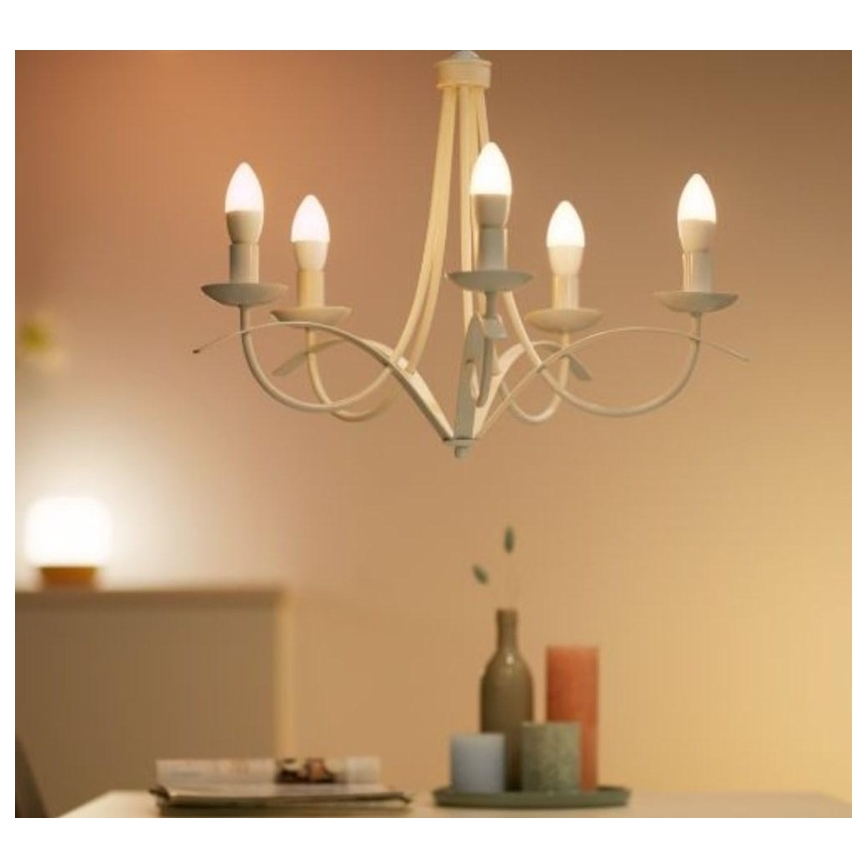 SADA 2x LED Stmievateľná žiarovka C37 E14/4,9W/230V 2700-6500K CRI 90 Wi-Fi - WiZ