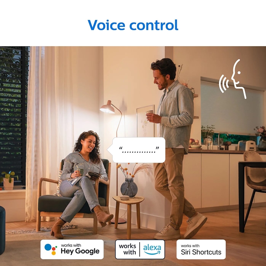 SADA 2x LED Stmievateľná žiarovka Philips A60 E27/8W/230V Wi-Fi