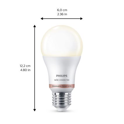 SADA 2x LED Stmievateľná žiarovka Philips A60 E27/8W/230V Wi-Fi