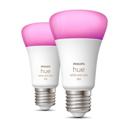 SADA 2x LED Stmievateľná žiarovka Philips Hue White And Color Ambiance A60 E27/6,5W/230V 2000-6500K