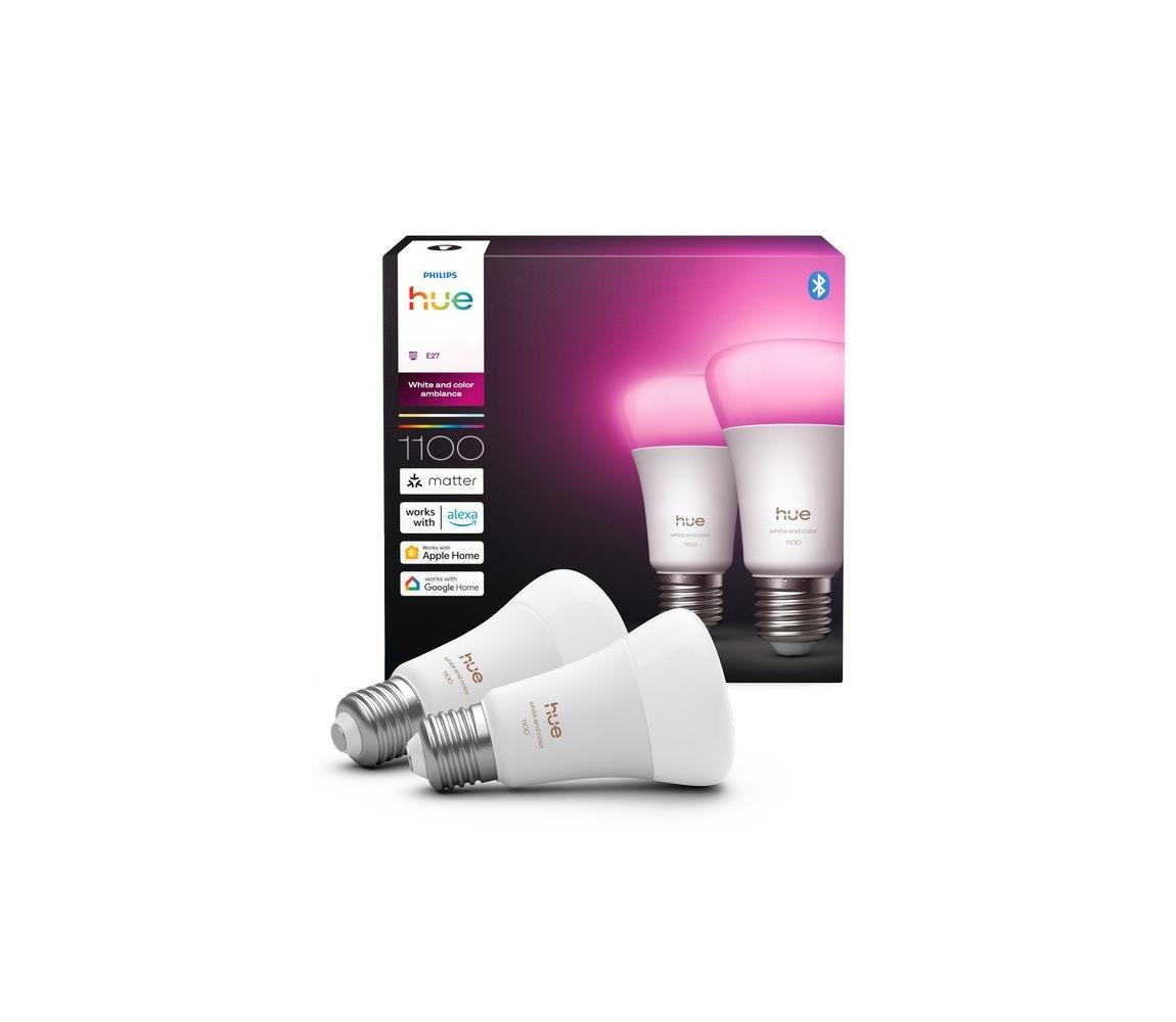 SADA 2x LED stmievateľná žiarovka Philips Hue WACA E27/8,1W/230V 1000-20000K 8720169365735
