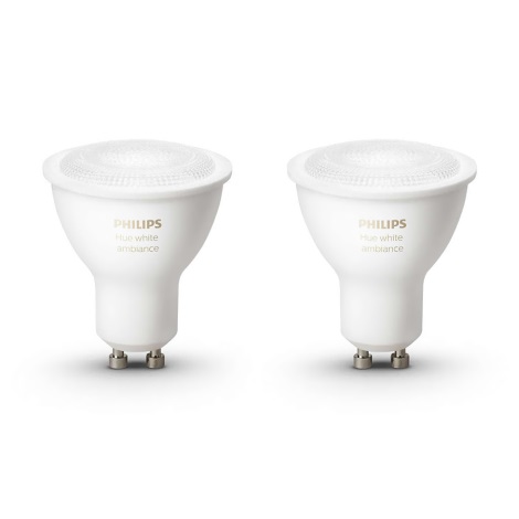 SADA 2x LED stmievateľná žiarovka Philips Hue WHITE AMBIANCE 2xGU10/5,5W 2200-6500K