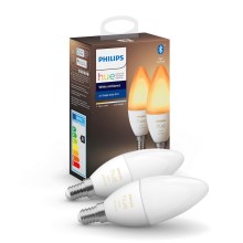 SADA 2x LED Stmievateľná žiarovka Philips Hue WHITE AMBIANCE B39 E14/5,2W/230V 2200K - 6500K