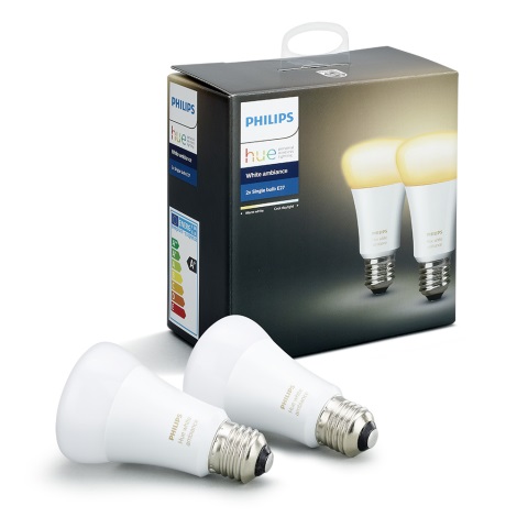 SADA 2x LED Stmievateľná žiarovka Philips Hue WHITE AMBIANCE E27/9,5W/230V 2200-6500K