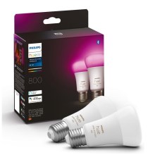 SADA 2x LED Stmievateľná žiarovka Philips Hue White And Color Ambiance A60 E27/6,5W/230V 2000-6500K