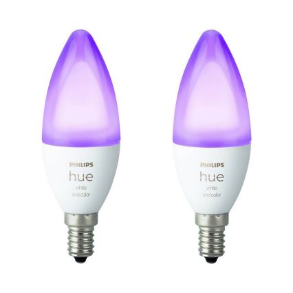 SADA 2x LED Stmievateľná žiarovka Philips Hue WHITE AND COLOR AMBIANCE B39 E14/5,3W/230V 2200K - 6500K