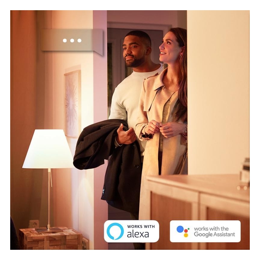 SADA 2x LED Stmievateľná žiarovka Philips HUE WHITE E27/9W/230V