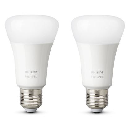 SADA 2x LED Stmievateľná žiarovka Philips Hue WHITE E27/9W/230V 2700K