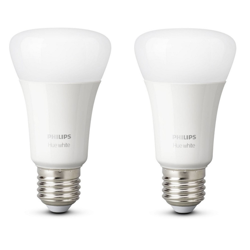 SADA 2x LED Stmievateľná žiarovka Philips Hue WHITE E27/9W/230V 2700K