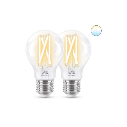 SADA 2x LED Stmievateľná žiarovka VINTAGE FILAMENT A60 E27/6,7W/230V 2700-6500K CRI 90 Wi-Fi - WiZ